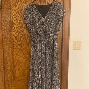 BTFBM Women's Black & White Summer Midi Dress